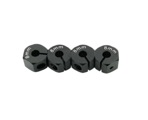 Hexágonos 8mm de aluminio Negro para 1:10 (4pcs)