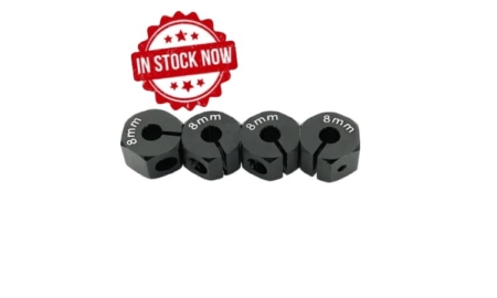 Hexágonos 8mm de aluminio Negro para 1:10 (4pcs)