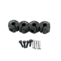 Hexágonos 9mm de aluminio Negro para 1:10 (4pcs)