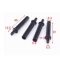Postes de carrocería huecos de plástico para 1/10 negro (4pcs)