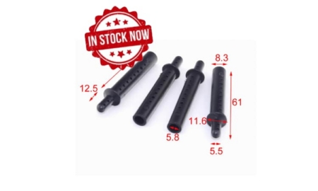 Postes de carrocería huecos de plástico para 1/10 negro (4pcs)