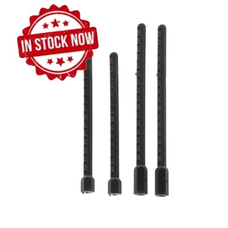 Postes de carrocería largos de plástico para 1/10 negro (4pcs)