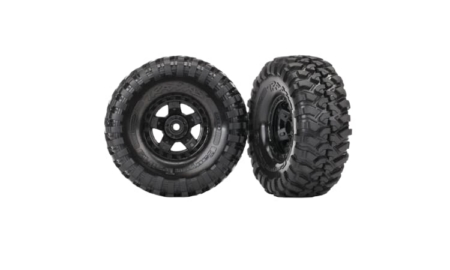 Llantas TRX-4® Sport negras de 1.9" con borde de bloqueo negro. Vienen ensambladas y listas para montar, con inserciones de espuma preinstaladas y neumáticos Canyon Trail de 1.9" x 4.6". Los neumáticos Canyon Trail cuentan con tacos de banda de rodadura profundos para una máxima tracción en terrenos difíciles, con inserciones de espuma optimizadas para senderos que ofrecen una experiencia de ascenso realista. Se venden en pares.