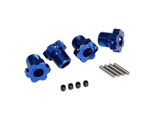 Hexágonos Traxxas estriados 17mm (anodizado azul) (4pcs) TRX8654A