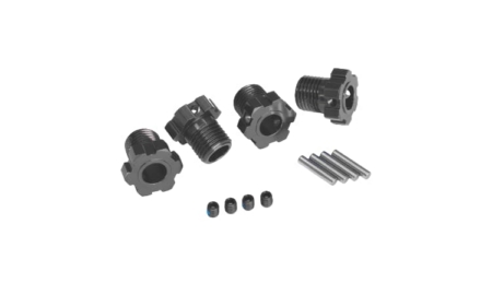 Hexágonos Traxxas estriados 17mm (anodizado gris) (4pcs) TRX8654-GRAY