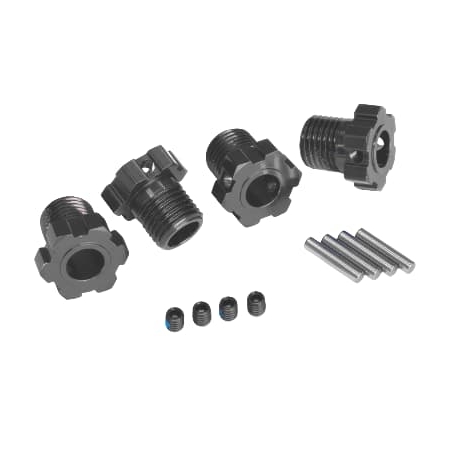 Hexágonos Traxxas estriados 17mm (anodizado gris) (4pcs) TRX8654-GRAY
