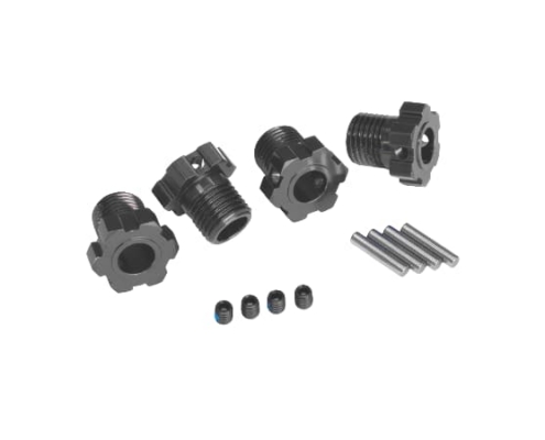 Hexágonos Traxxas estriados 17mm (anodizado gris) (4pcs) TRX8654-GRAY