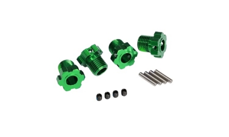 Hexágonos Traxxas estriados 17mm (anodizado verde) (4pcs) TRX8654G