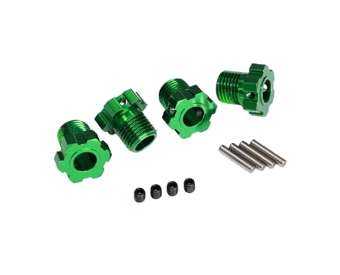 Hexágonos Traxxas estriados 17mm (anodizado verde) (4pcs) TRX8654G