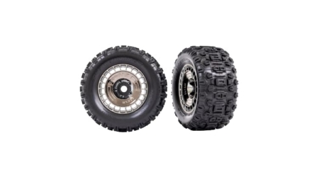 Ruedas Traxxas Sledge 3,8' en negro cromado (2pcs) TRX9572T