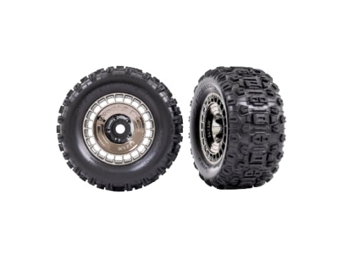 Ruedas Traxxas Sledge 3,8' en negro cromado (2pcs) TRX9572T