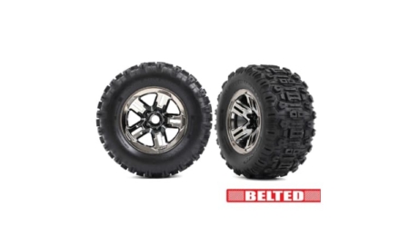 Ruedas Traxxas Sledge negras cromadas de 3,8" Sledgehammer (2pcs) TRX9573A