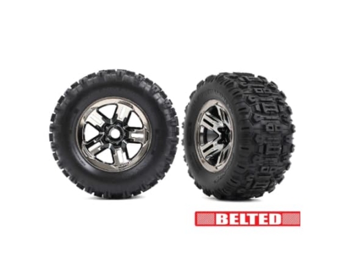 Ruedas Traxxas Sledge negras cromadas de 3,8" Sledgehammer (2pcs) TRX9573A