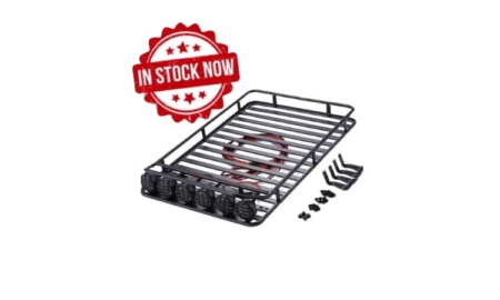 Portaequipajes metálico para techo Crawler 1/10 con luces