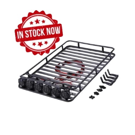 Portaequipajes metálico para techo Crawler 1/10 con luces