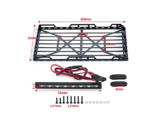 Portaequipajes metálico para techo Axial SCX24 Jeep Wrangler 1/24