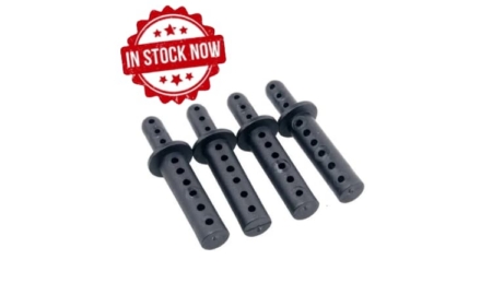 Postes de carrocería cortos de plástico para 1/10 negro (4pcs)