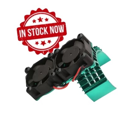 Ventilador doble con disipador aluminio Verde para 1/10