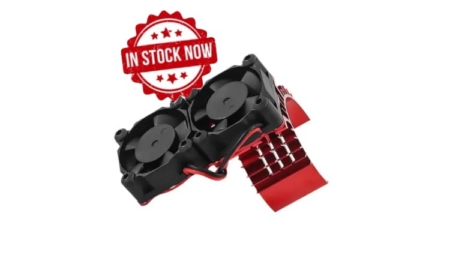 Ventilador doble con disipador aluminio Rojo para 1/10