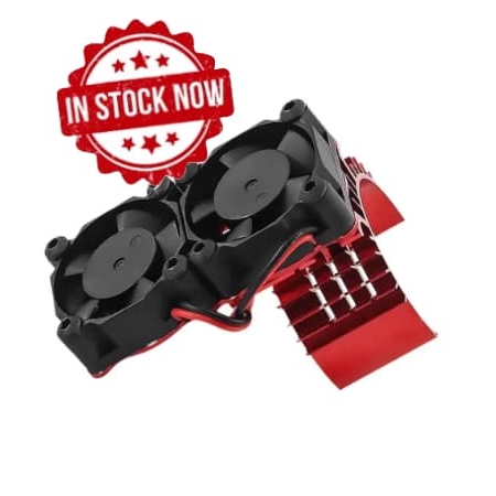 Ventilador doble con disipador aluminio Rojo para 1/10