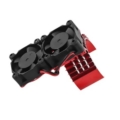 Ventilador doble con disipador aluminio Rojo para 1/10