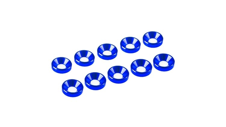 Arandelas de aluminio Ultimate Racing cónica M3 Azul (10pcs) UR1501-A