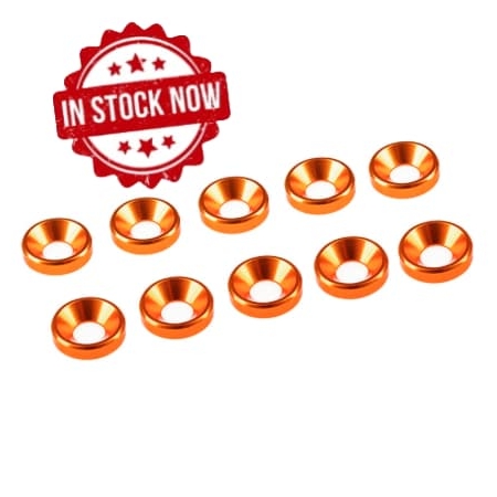 Arandelas de aluminio Ultimate Racing cónica M3 Naranja (10pcs) UR1501-G