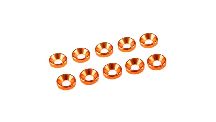 Arandelas de aluminio Ultimate Racing cónica M3 Naranja (10pcs) UR1501-G
