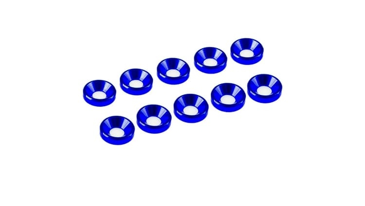 Arandelas de aluminio Ultimate Racing cónica M4 Azul (10pcs) UR1511-A