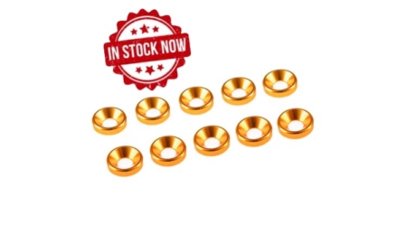 Arandelas de aluminio Ultimate Racing cónica M4 Naranja (10pcs) UR1511-G