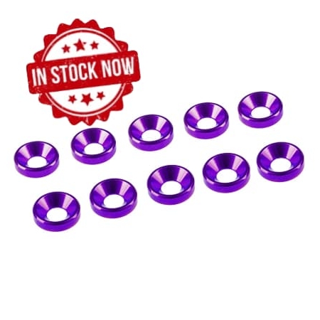 Arandelas de aluminio Ultimate Racing cónica M4 Purpura (10pcs) UR1511-P