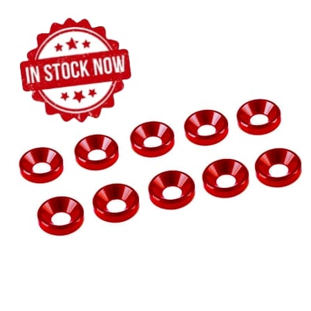 Arandelas de aluminio Ultimate Racing cónica M4 Roja (10pcs) UR1511-R