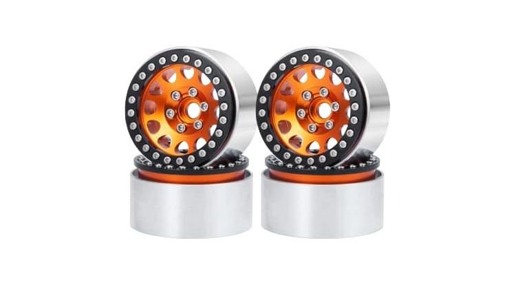Llantas aluminio Beadlock Naranja/Negro 1.9" Crawler (4pcs)