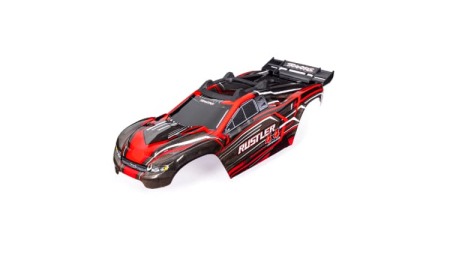 Carrocería Traxxas Rustler 4X4, roja (pintada) Clipless TRX6740-RED