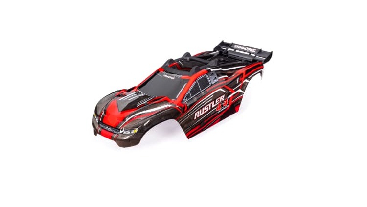 Carrocería Traxxas Rustler 4X4, roja (pintada) Clipless TRX6740-RED