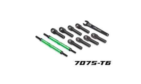 Eslabones de puntera Traxxas E-Revo (anodizados en verde, aluminio 7075-T6) TRX8638G