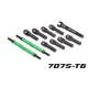 Eslabones de puntera Traxxas E-Revo (anodizados en verde, aluminio 7075-T6) TRX8638G